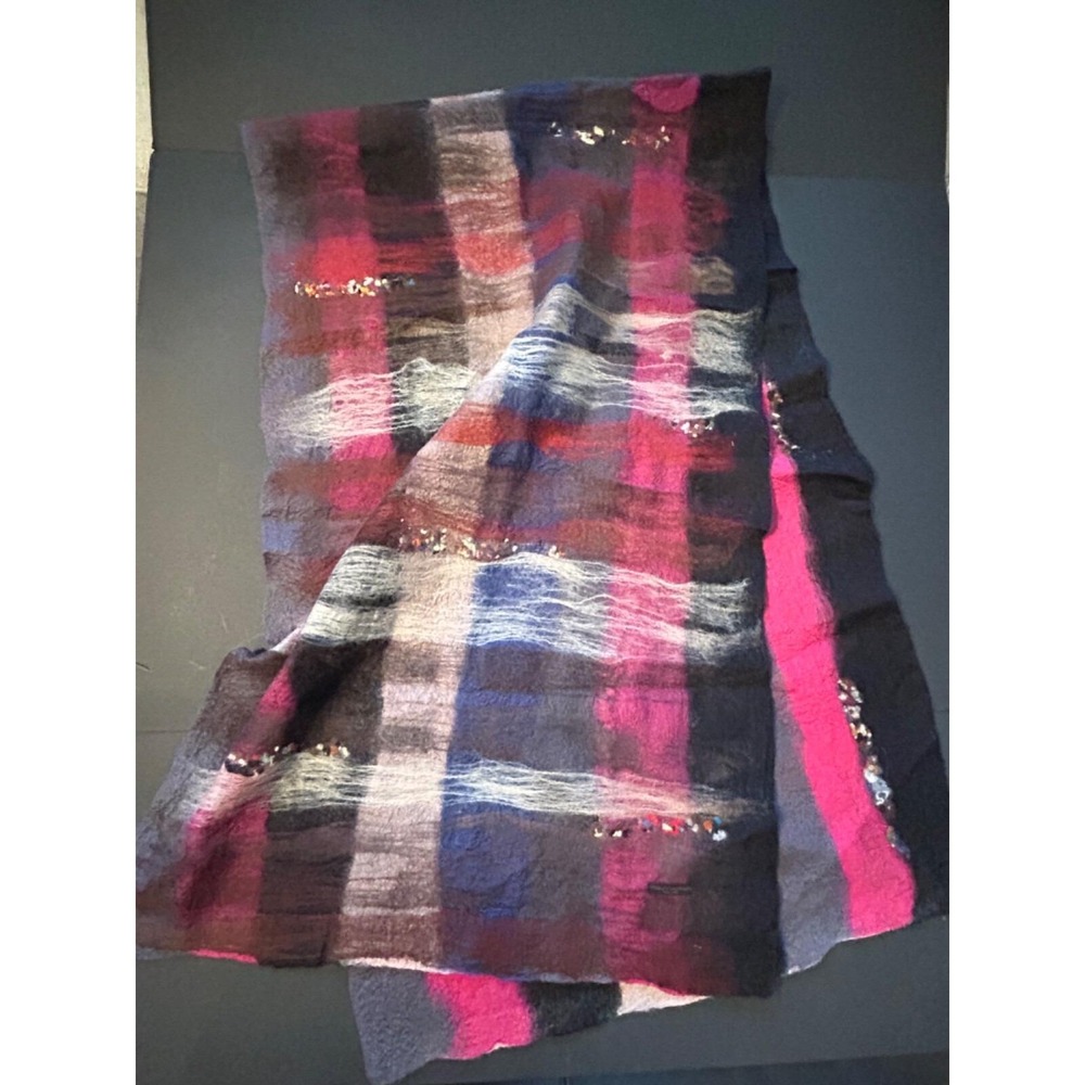 FRANCO FERRARI Women's Felted Artisan Cashmere Scarf/Shawl Made in Italy